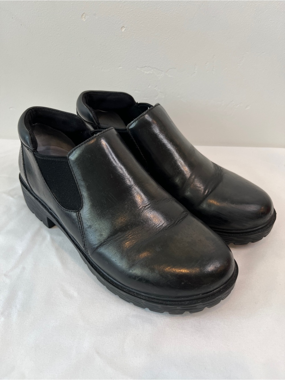 Alegria Ramona Oiled Black Leather Ankle Boots Slip Resistant Women’s EU 39 US 9